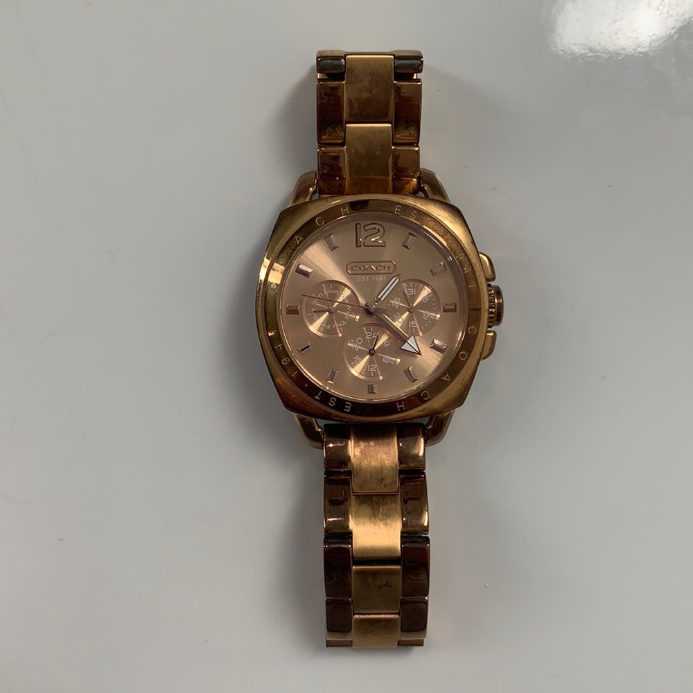 Used Coach rose gold watch